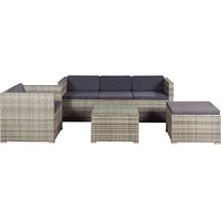 Juskys Punta Cana L Polyrattan Lounge grau meliert/dunkelgrau
