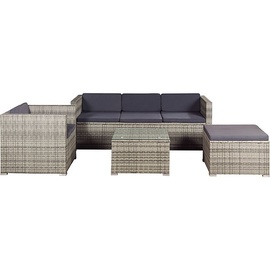 Juskys Punta Cana L Polyrattan Lounge grau meliert/dunkelgrau