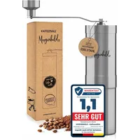 Morgenheld Kaffeemühle Edelstahl manuell stufenloses Keramikmahlwerk mechanische Hand Kaffee Mühle Kegelmahlwerk Espresso Handkaffeemühle für Outdoor und Camping manuelle Espressomühle Kaffeemahlwerk