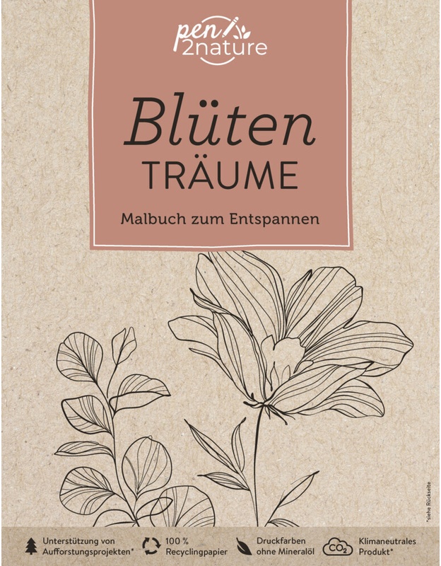 Blütenträume - Malbuch Zum Entspannen. Umweltfreundliche Ausmalbilder Für Erwachsene - pen2nature, Kartoniert (TB)