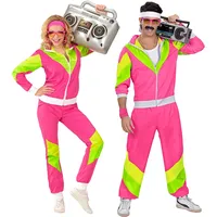 W WIDMANN MILANO Party Fashion - Kostüm Trainingsanzug, Jacke und Hose, 80er Jahre Outfit, Jogginganzug für Karneval & Party