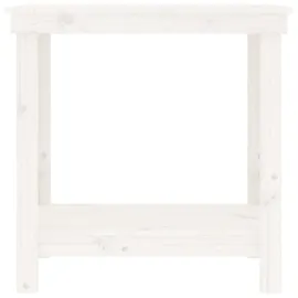 vidaXL Werkbank Weiß 80x50x80 cm Massivholz Kiefer