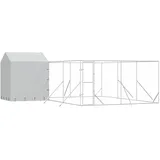vidaXL Outdoor-Hundezwinger mit Dach 6 x 6 x 2,5 m Stahl Silber