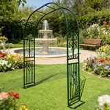 Rosenbogen 140x40x230cm, Gartenbogen aus Metall, für Kletterpflanzen, Hochzeit, Garten, Terrasse, Torbogen Hochzeitsbogen Gartenbogen Pulverbeschichtet in Schwarz Wetterfest