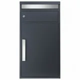 Mocavi Paketbriefkasten PBox 65F Design-Paketkasten, rostfrei modern matt extra großer Standbriefkasten, freistehend oder Wandmontage, Paketbox RAL 7016