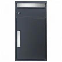 Mocavi Paketbriefkasten PBox 65F Design-Paketkasten, rostfrei modern matt extra großer Standbriefkasten, freistehend oder Wandmontage, Paketbox RAL 7016