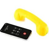 Generisch Retro Phone Handset, Bluetooth Old Fashioned Phones, Retro Telephone Style Landline Handle Receiver, for Cell Mobile Video Conferences, Calls, Meetings (Bluetooth Version,Yellow)