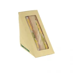 PuntoQPack 400 Stk. Sandwichverpackung ECO Kraft mit Fenster (2 Stk.) Ref SSCK2