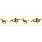 Profhome Kinder Tapete Tiermotiv 0,13 m x 5,00 m 0,65 m2 Creme 358382-GU