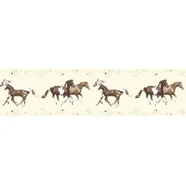 Profhome Kinder Tapete Tiermotiv 0,13 m x 5,00 m 0,65 m2 Creme 358382-GU