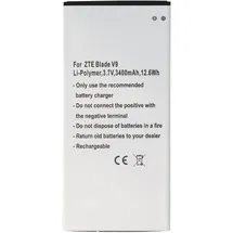 AccuCell Akku passend für ZTE Blade V9, Li-Polymer, 3,7V, 3400mAh, 12,6Wh