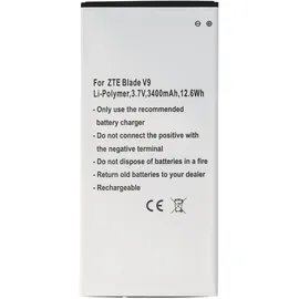 AccuCell Akku passend für ZTE Blade V9, Li-Polymer, 3,7V, 3400mAh, 12,6Wh