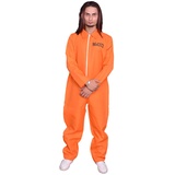 WickedFun® Overall für Erwachsene, Orange, Gefangene Overall, Kesselanzug, Sträfling, Gefängnis, Halloween, Kostüm (Orange, Medium)