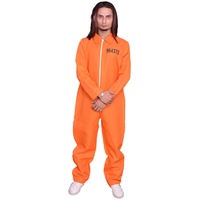 WickedFun® Overall für Erwachsene, Orange, Gefangene Overall, Kesselanzug, Sträfling, Gefängnis, Halloween, Kostüm (Orange, Medium)