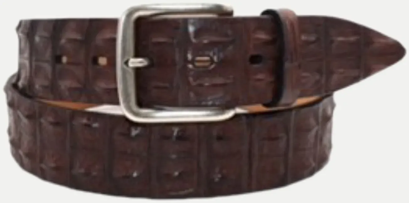4cm breiter Gürtel aus Krokoleder Braun 100