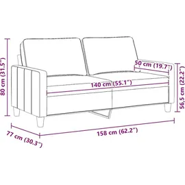 vidaXL 2-Sitzer-Sofa Dunkelgrau 140 cm Stoff