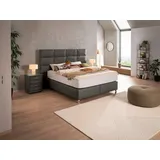 Alina Boxspringbett Paige, hohes Kopfteil, in unterschiedlichen Ausführungen erhältlich grau 228 cm x 215 cm x 42 cm