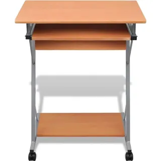vidaXL Computertisch Computerwagen PC Tisch Bürotisch Laptop auf Rollen braun