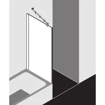 Kermi Pasa XP Seitenwand verkürzt neben Badewanne PXTVD08017VYK 80x175cm, silber glanz, ESG SR OpacoClean
