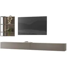 furn.design Wohnwand, Eiche, Grau, Holzwerkstoff, Nachbildung,Eiche, 304x170x30 cm, Wohnzimmer, Wohnwände, Wohnwand-Sets