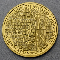 Münzprägestätten Deutschland Goldmünze 100 Euro Regensburg 2016 Unesco-Weltkulturerbe Deutschland