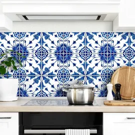 wall-art K&L Wall Art Fliesenaufkleber »Skandinavische Blumenmuster«, selbstklebend