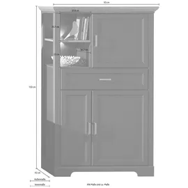 Innostyle Highboard Jasmin 93 x 150 cm Grau