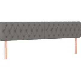 vidaXL Boxspringbett mit Matratze & LED Dunkelgrau 180x200 cm Stoff