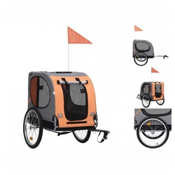 vidaXL Hunde-Transportbox Hunde-Fahrradanhänger Orange und Grau grau