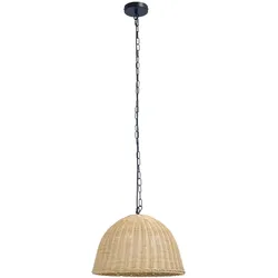 FORLIGHT Cortic Rattan Pendelleuchte natur/schwarz für E27 Glühbirne