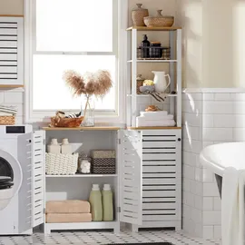 SoBuy Aileen BZR41 Badezimmerschrank 60 x 30 x 82 cm Weiß MDF