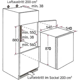 PKM KS120.4A++EB Einbaukühlschrank (135 l, 870 mm hoch)
