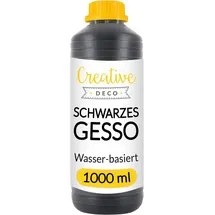 Creative Deco Professionell Schwarze Gesso | 1L | Perfekte Grundierung für Malerei | Ideal für Acryl-Farben, Öl-Farben, Pouring, Decoupage, Finnabair, Malfarbe | Grundfarbe-n