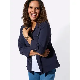 Casual Looks Blusenblazer CASUAL LOOKS "Blusenblazer", Damen, Gr. 36, marine, 94% Polyamid, 6% Elasthan, Blazer Blusenblazer