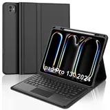 IVEOPPE Tastatur für iPad pro 13" 2024 (M4), Hülle mit Tastatur für iPad Pro 7. Generation, Magnetisch Abnehmbare Bluetooth QWERTZ Touchpad Tastatur für iPad Pro 7 Gen(M4) 13 Zoll 2024, Schwarz