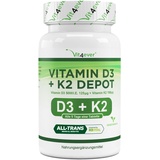 Vit4ever Vitamin D3 5.000 I.E. 125 μg + Vitamin K2 200 μg Tabletten 365 St.