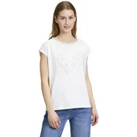 Cartoon Rundhals-Shirt mit Placement Patch Cream/Silver | 40