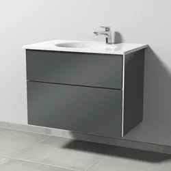 Sanipa Waschtischunterschrank „3way“ in Anthrazit (glanz)