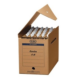 6 ELBA Archivboxen tric system braun 24,0 x 34,1 x 31,5 cm