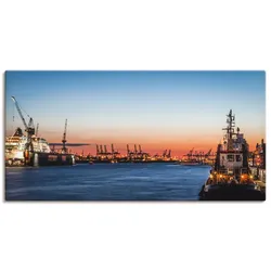 Artland Leinwandbild »Hamburger Hafen«, Deutschland, (1 St.), auf Keilrahmen gespannt Artland Farbe Bild(er): blau