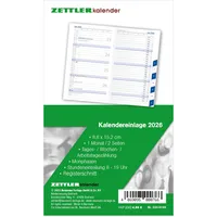 Zettler Kalenderersatzeinlage 530 8,8x15,2cm für Taschenplaner 1 Monat/2 Seiten