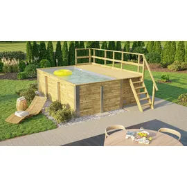 Weka Massivholzpool 595 Gr. 1 490 x 201 x 315 cm grün/braun Folie hellgrau