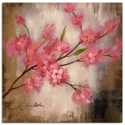 Leinwandbild ARTLAND "Kirschblüte I", pink (farbe bild(er): pink), B:30cm H:30cm T:1,8cm, Canvas, Leinwand, Bilder, auf Keilrahmen gespannt