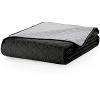 DecoKing 15179 Tagesdecke 260 x 280 schwarz stahl silber