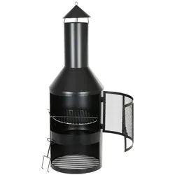 BURI Garten- und Terrassenkamin Gartengrill Gartenkamin Feuerstelle Grill Grillrost