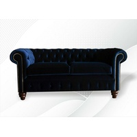 JVmoebel Chesterfield-Sofa, Chesterfield Blaue Wohnzimmer Modern Design Couchen Sofa Neu Samt blau