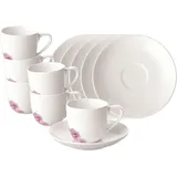 Villeroy & Boch Rose Garden Espressotassen mit Untertassen 70 ml weiß | DS