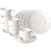 Villeroy & Boch Rose Garden Espressotassen mit Untertassen 70 ml weiß | DS