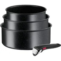 Tefal Ingenio Black Stone Kochgeschirr, 4-teilig, Schwarz, Sortenpaket