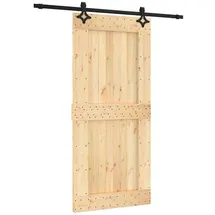 vidaXL Schiebetür rechts 95 x 210 cm Braun/Schwarz